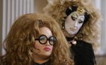 Drag queens Lil Miss Hot Mess (left) and Sister Roma join other activists for a news conference at San Francisco City Hall on Sept. 17 to speak out against Facebook's rule on using legal names for profil